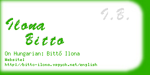 ilona bitto business card